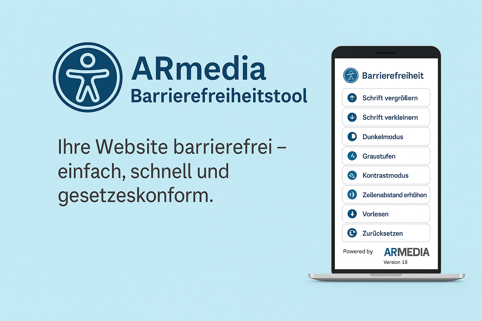 ARmedia Barrierefreiheitstool – Produktansicht